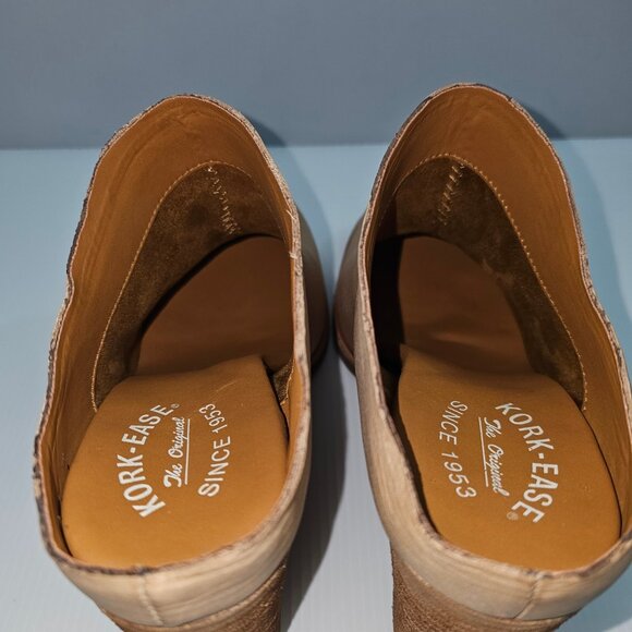 Kork Ease Challis Mules Womens 10 Tan Leather Casual Slip On Stacked Block Heel - Picture 10 of 13